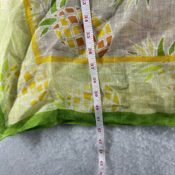 Chico's Square Scarf OS Yellow Penny Pineapple Scarves Oblong Multifunctional - Picture 4 of 11